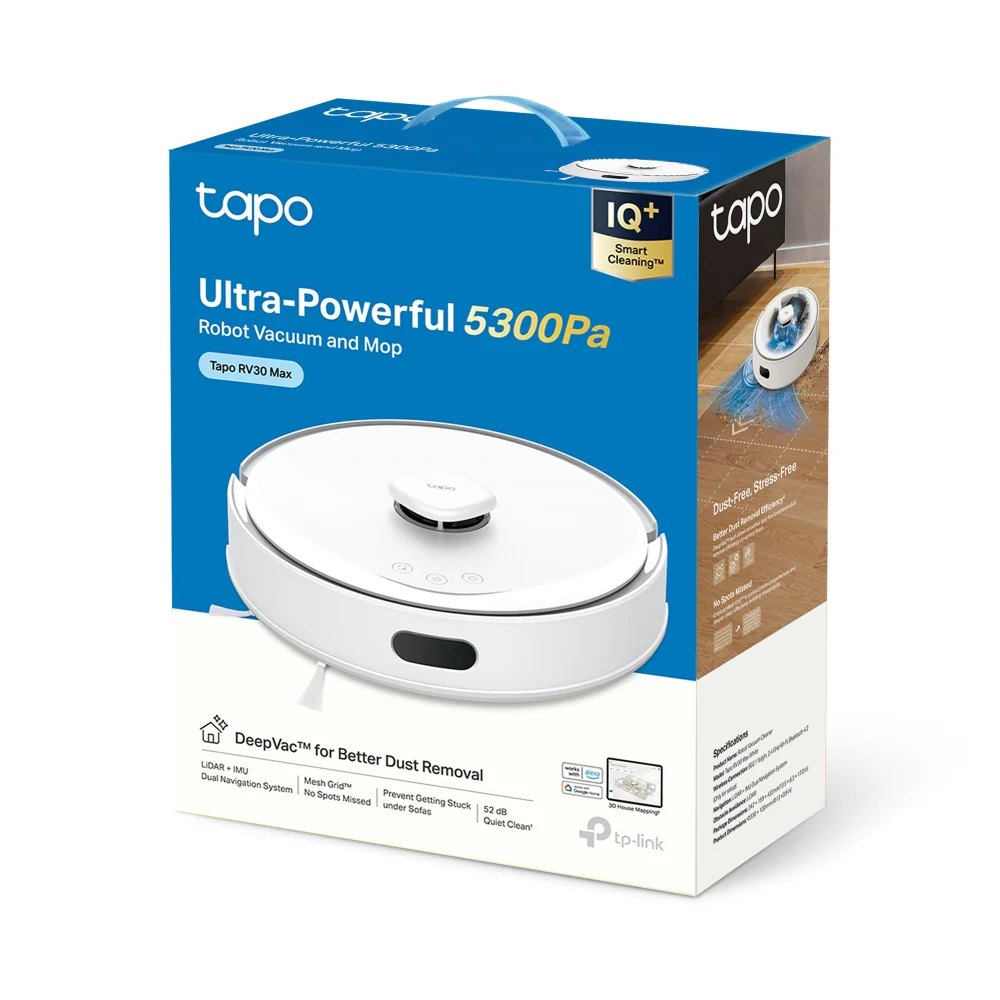 Tapo RV30 Max White | 5300Pa Hyper Suction Robot Vacuum & Mop - Image 11