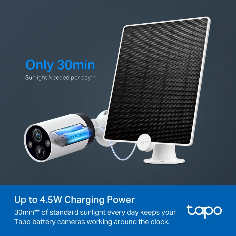 Tapo A200 | Solar Panel, Non-Stop Solar Power, Work with Battery-Powered Cam - Image 3