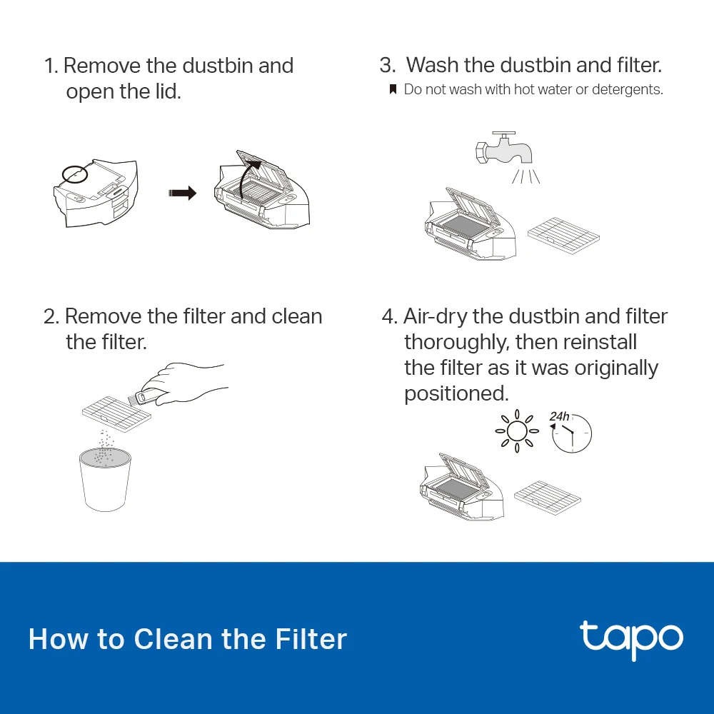 Tapo RVA105 | Robot Vacuum Replacement Kit (Brushes and Filter) - Image 10
