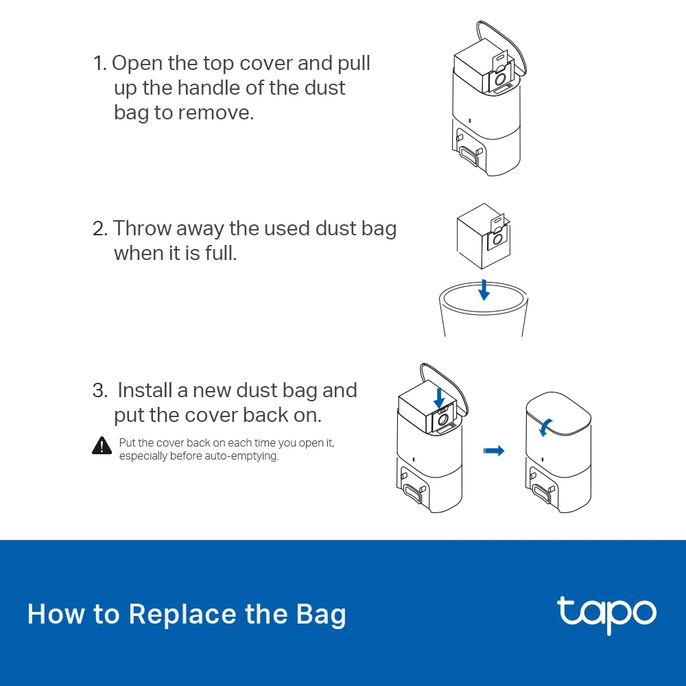 Tapo RVA202 | 4-months Value Pack: Tapo Robot Vacuum Disposable Dust Bag (5 Packs) - Image 4