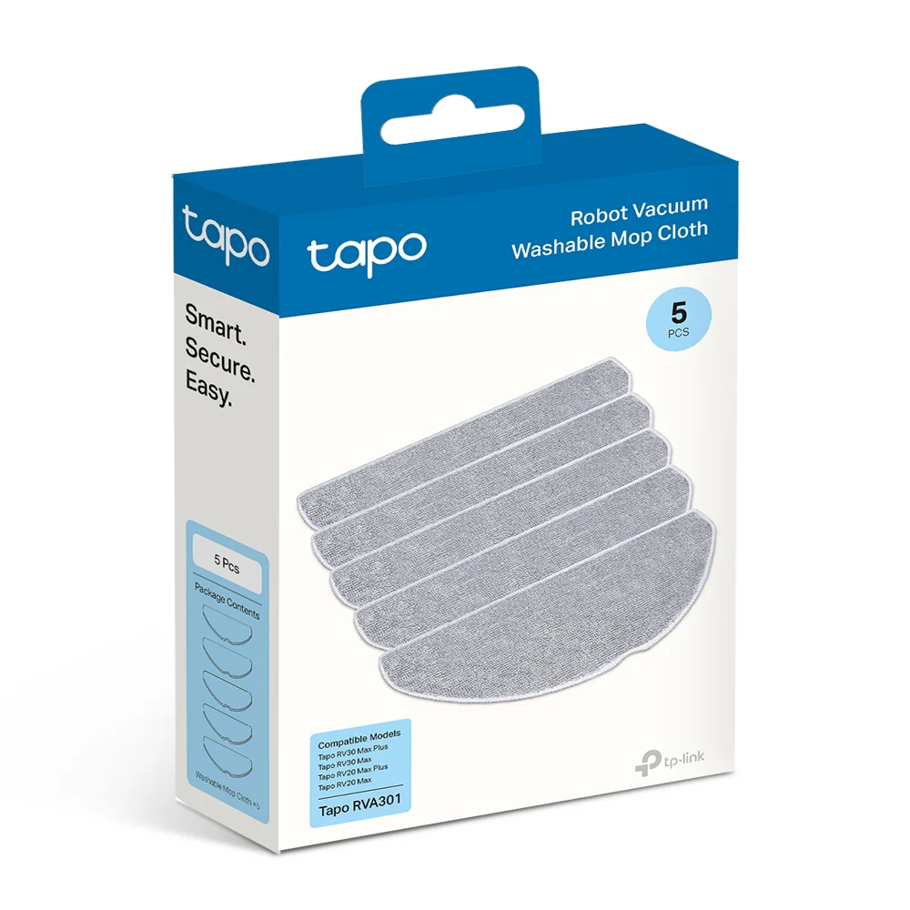Tapo RVA301 | Tapo Robot Vacuum Washable Mop Cloth (5 Packs) - Image 4