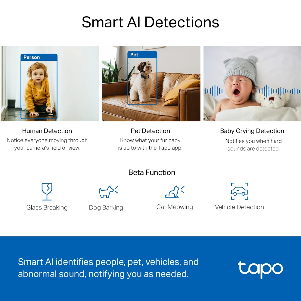 Tapo TC72 | Pan Tilt Indoor Wi-Fi Camera, 2K QHD View - Image 5